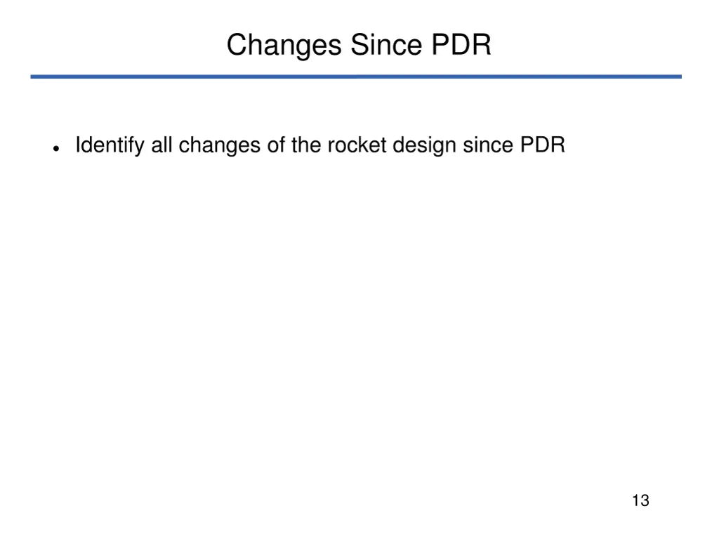 changes since pdr 1