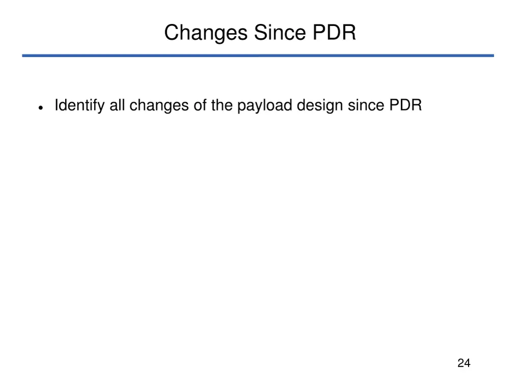 changes since pdr 2