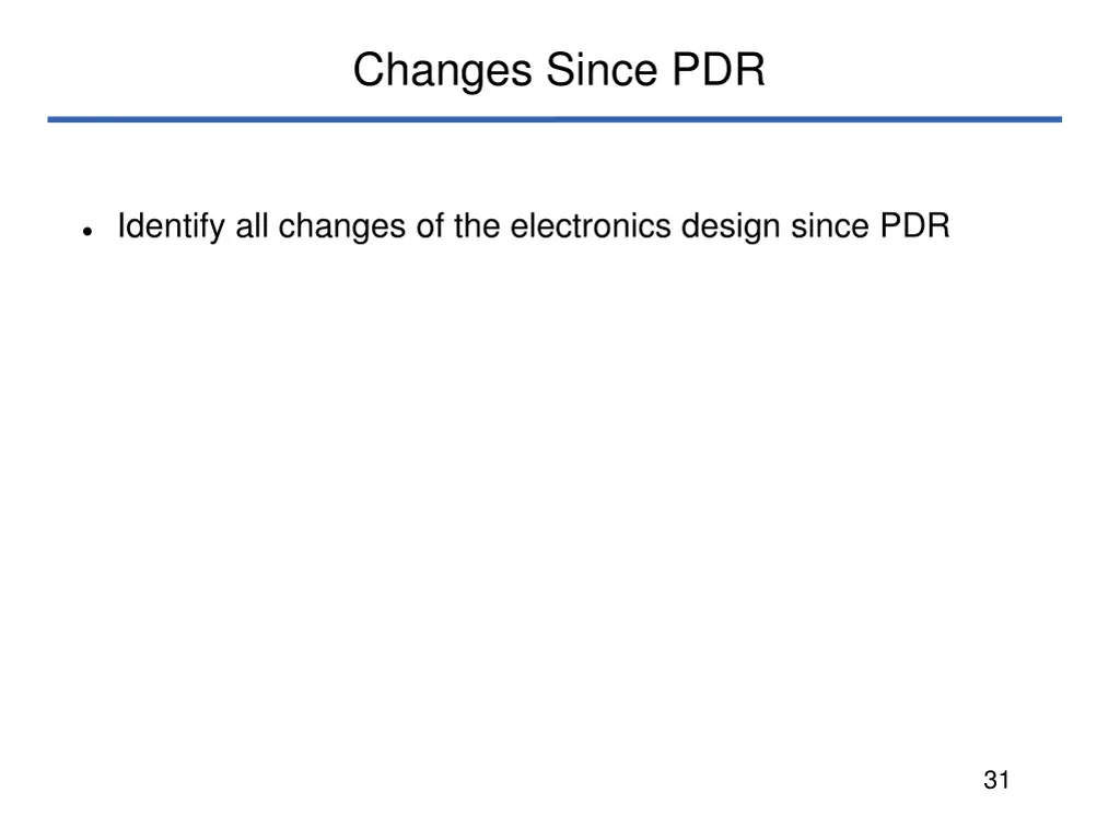 changes since pdr 3