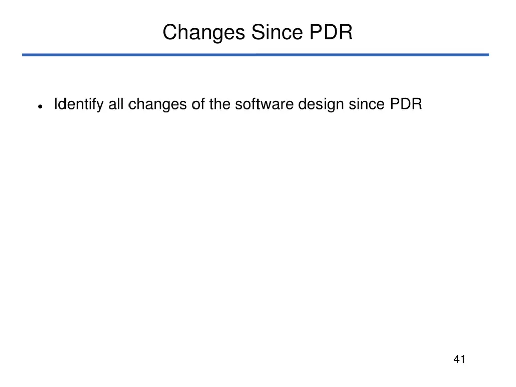 changes since pdr 4