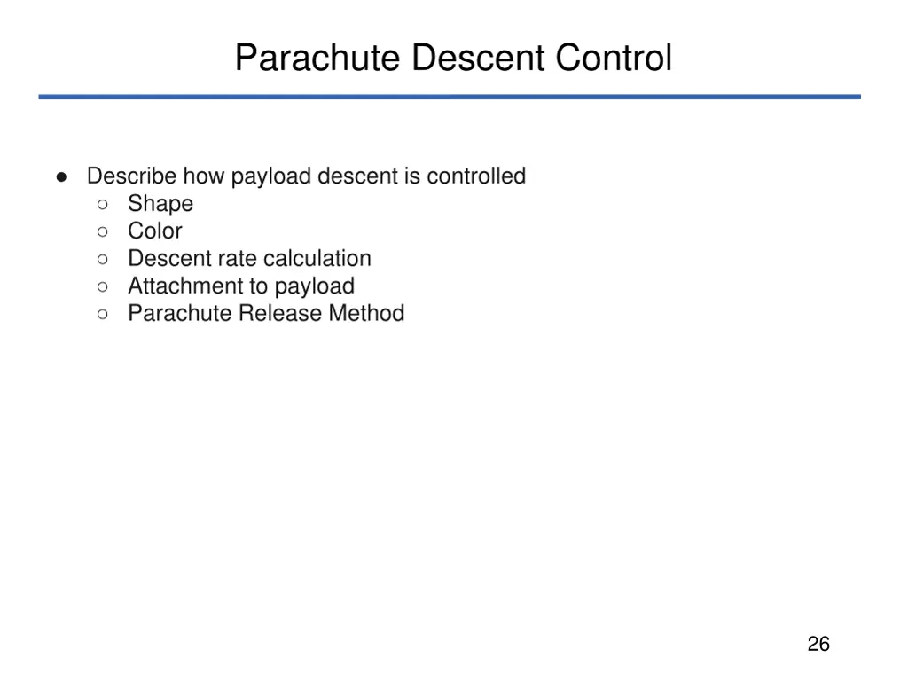 parachute descent control