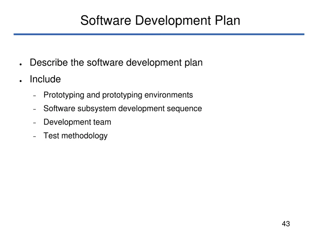 software development plan