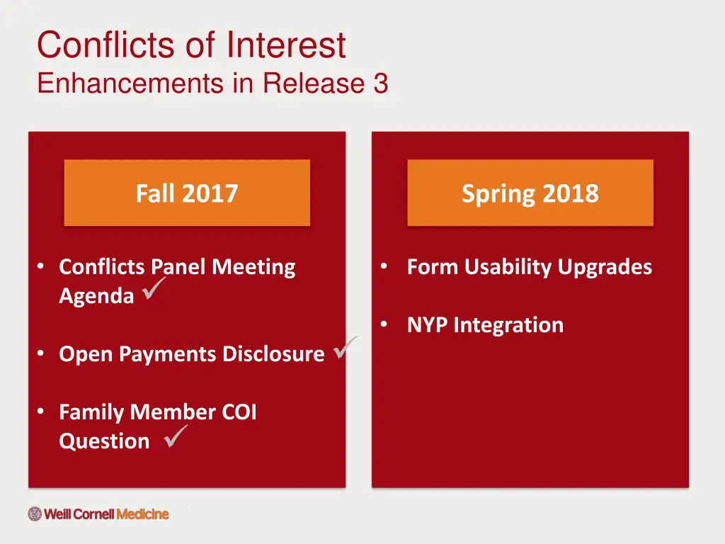 conflicts of interest enhancements in release 3