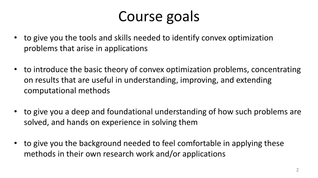 course goals