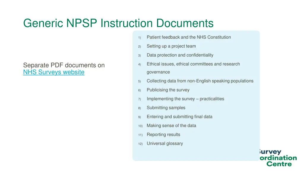 generic npsp instruction documents