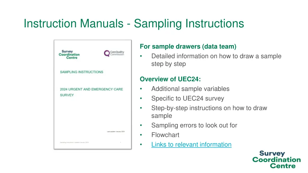 instruction manuals sampling instructions