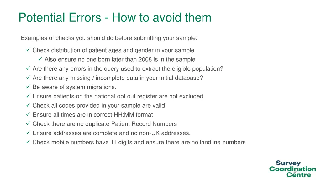 potential errors how to avoid them
