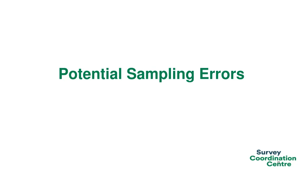 potential sampling errors