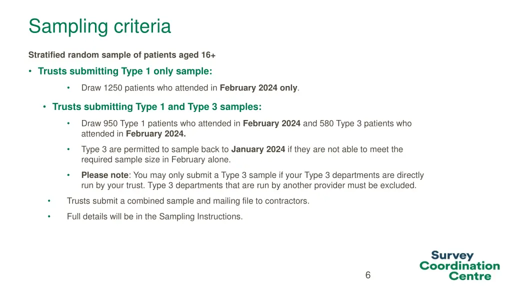 sampling criteria