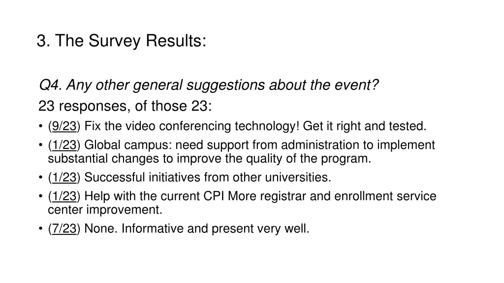 3 the survey results 3