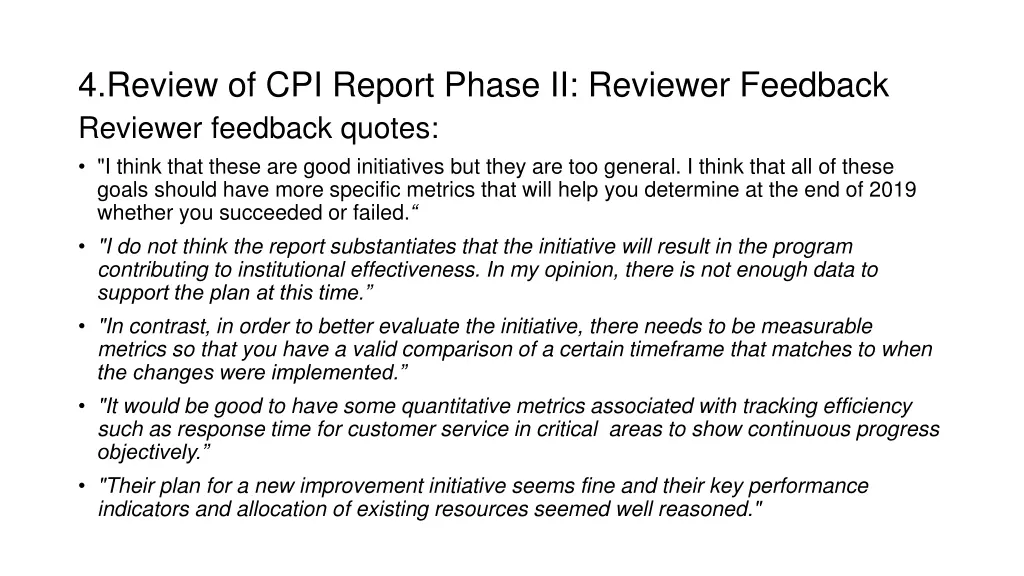 4 review of cpi report phase ii reviewer feedback 2