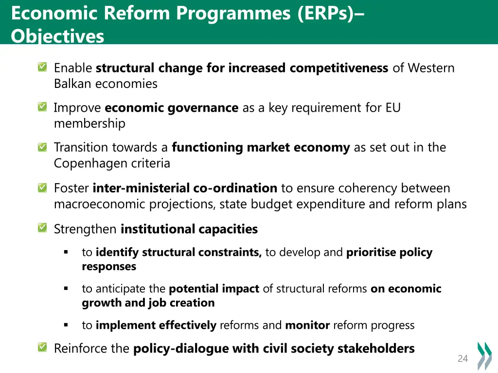 economic reform programmes erps objectives