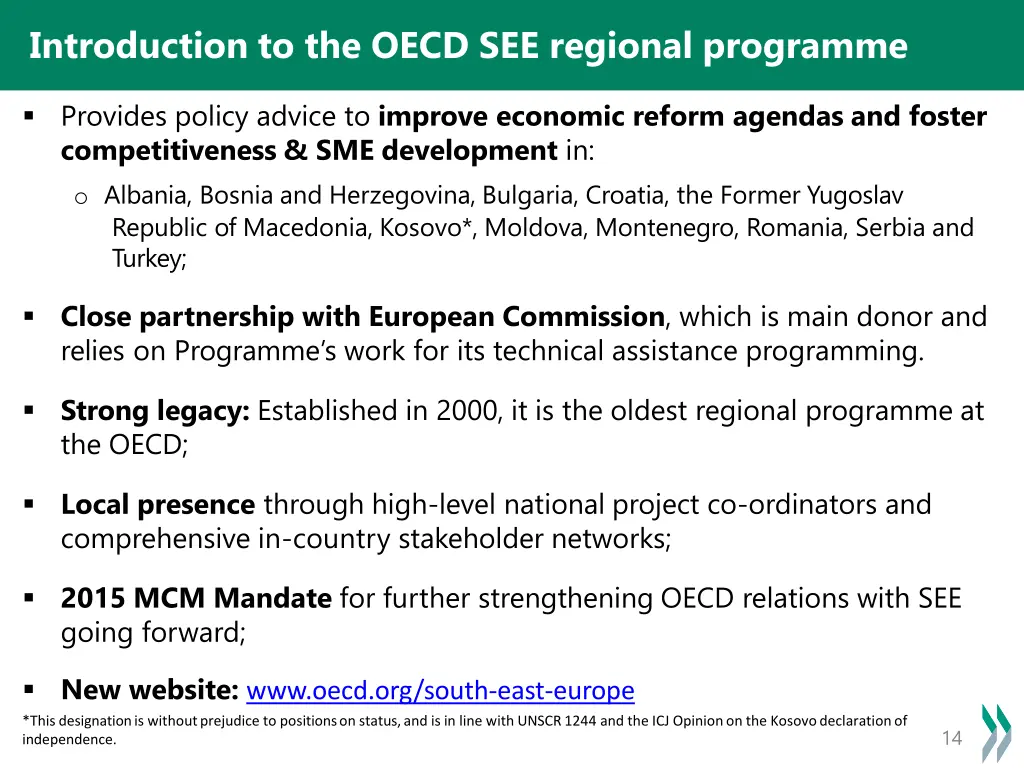 introduction to the oecd see regional programme