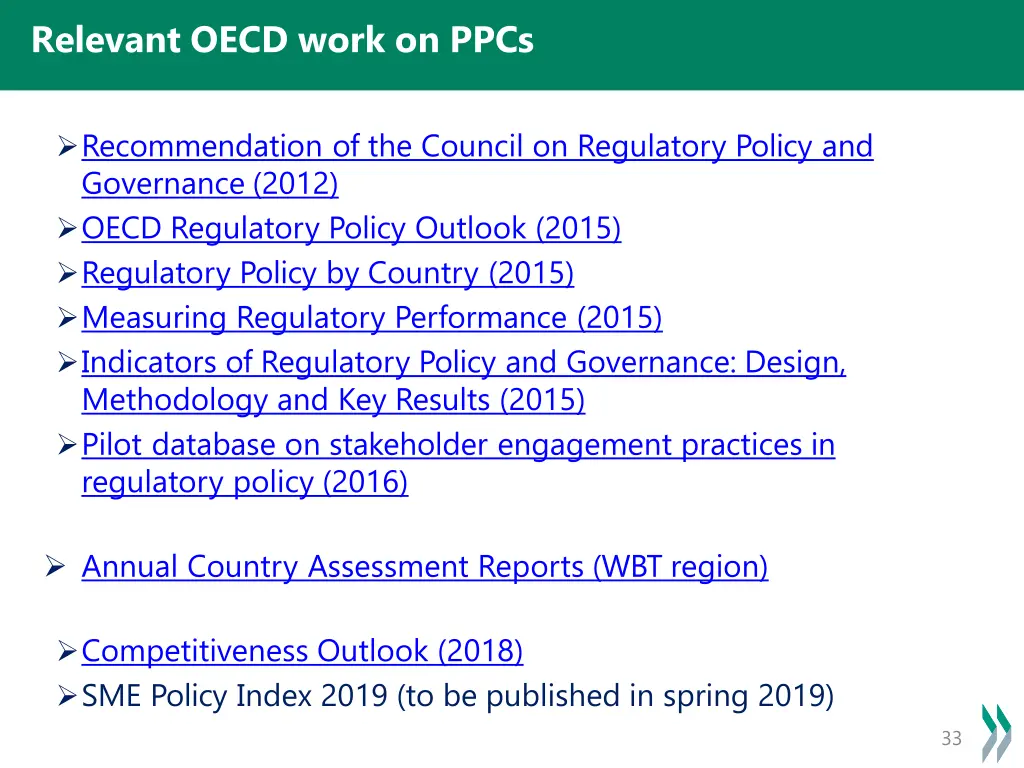 relevant oecd work on ppcs