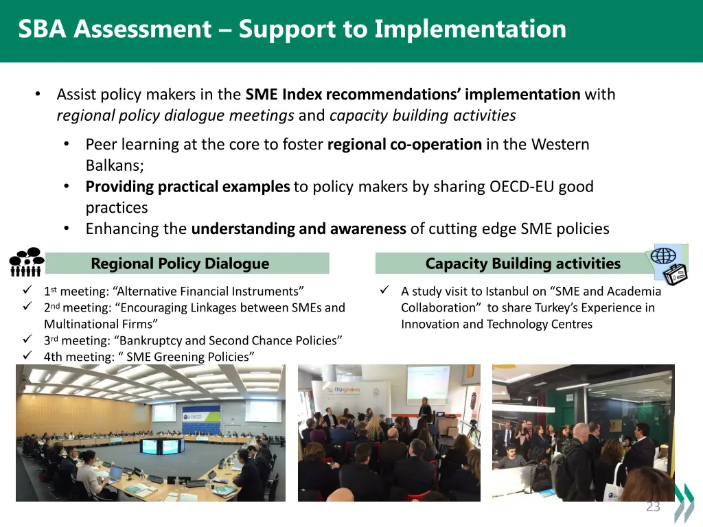sba assessment support to implementation