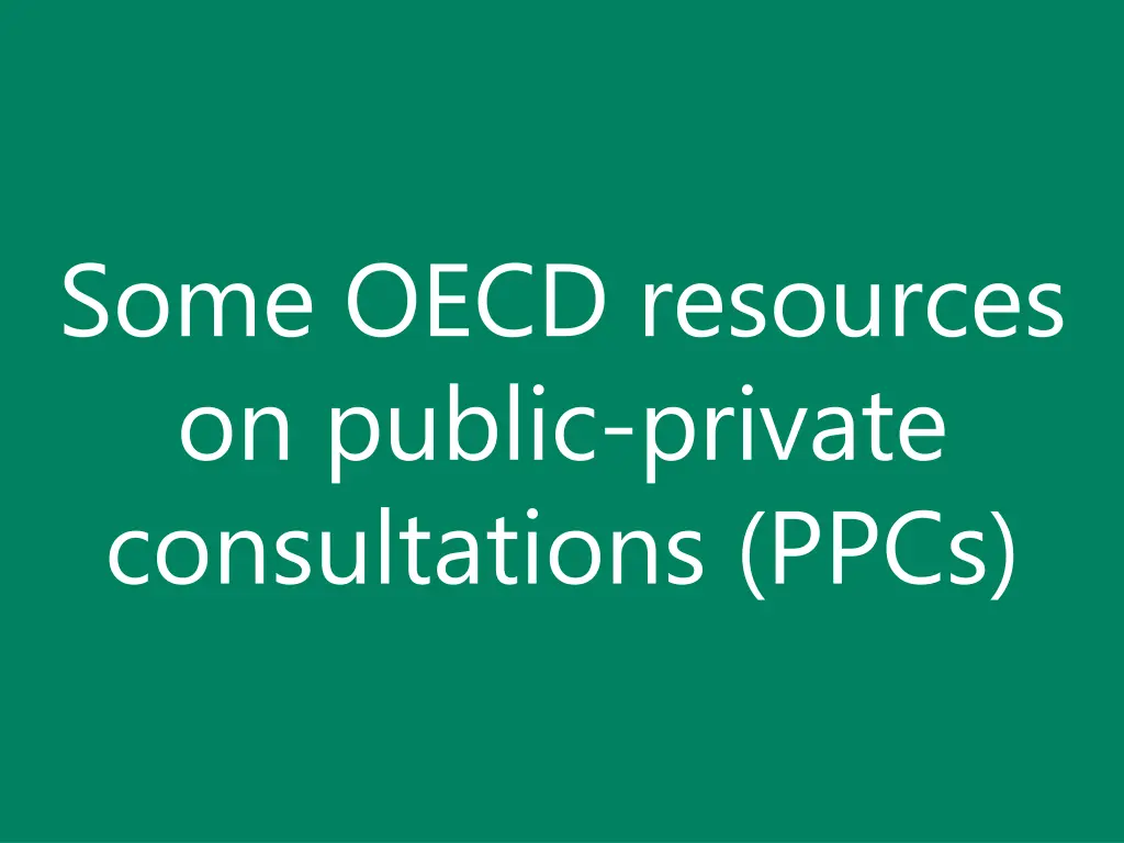 some oecd resources on public private