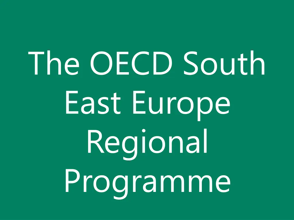 the oecd south east europe regional programme