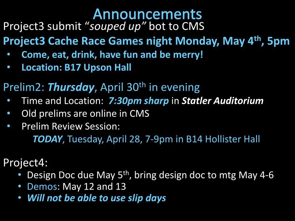 announcements