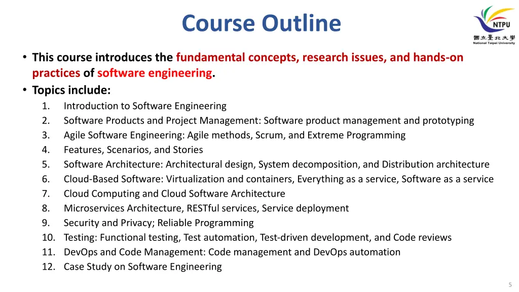 course outline