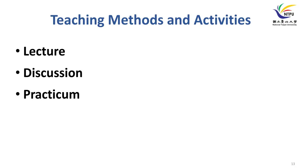 teaching methods and activities