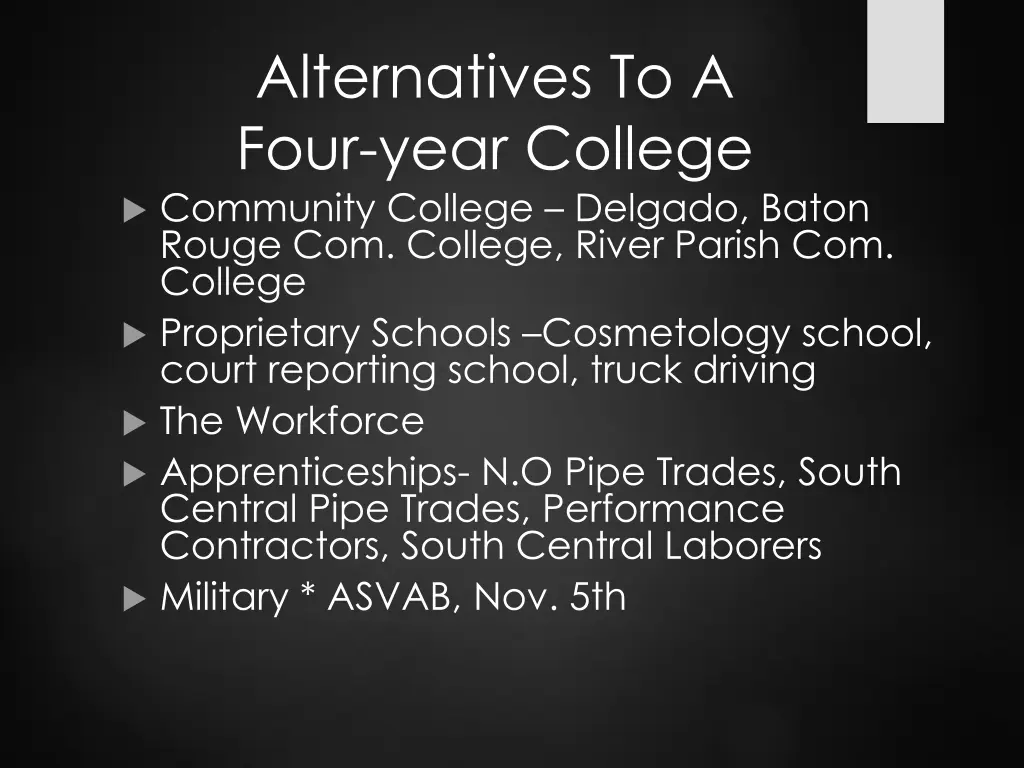 alternatives to a four year college community