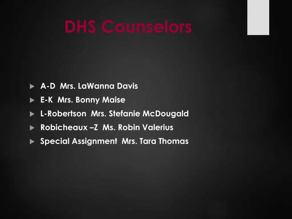 dhs counselors