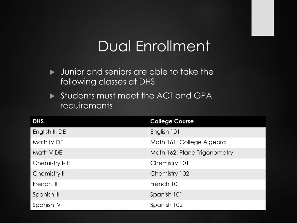 dual enrollment