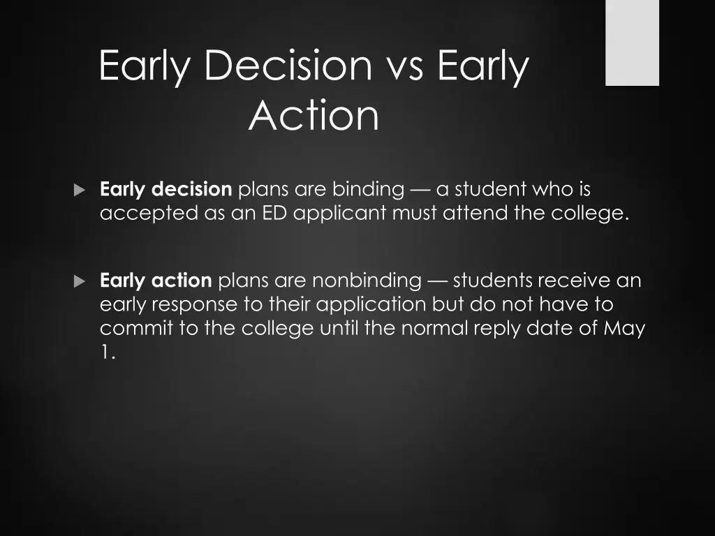 early decision vs early action