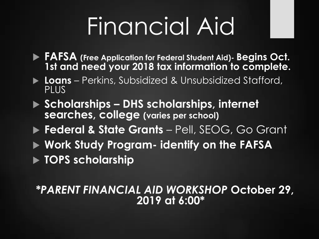 financial aid