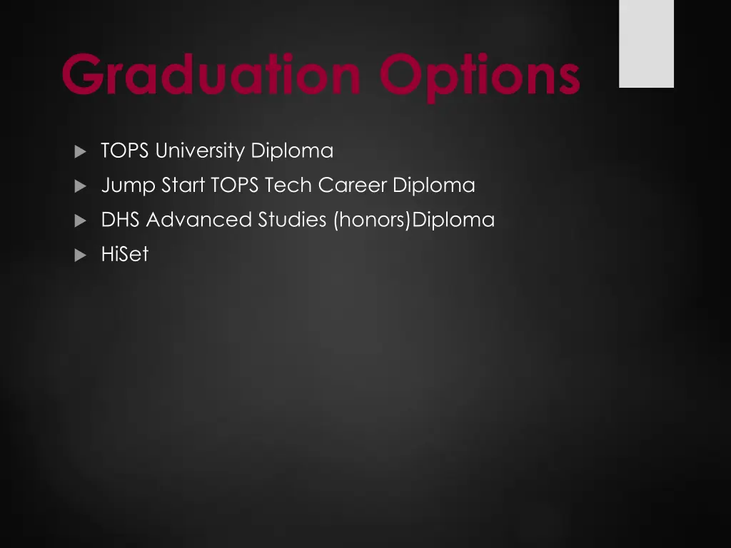 graduation options