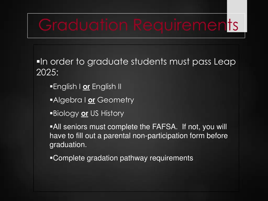 graduation requirements