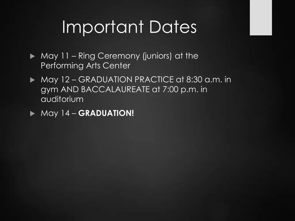 important dates 1