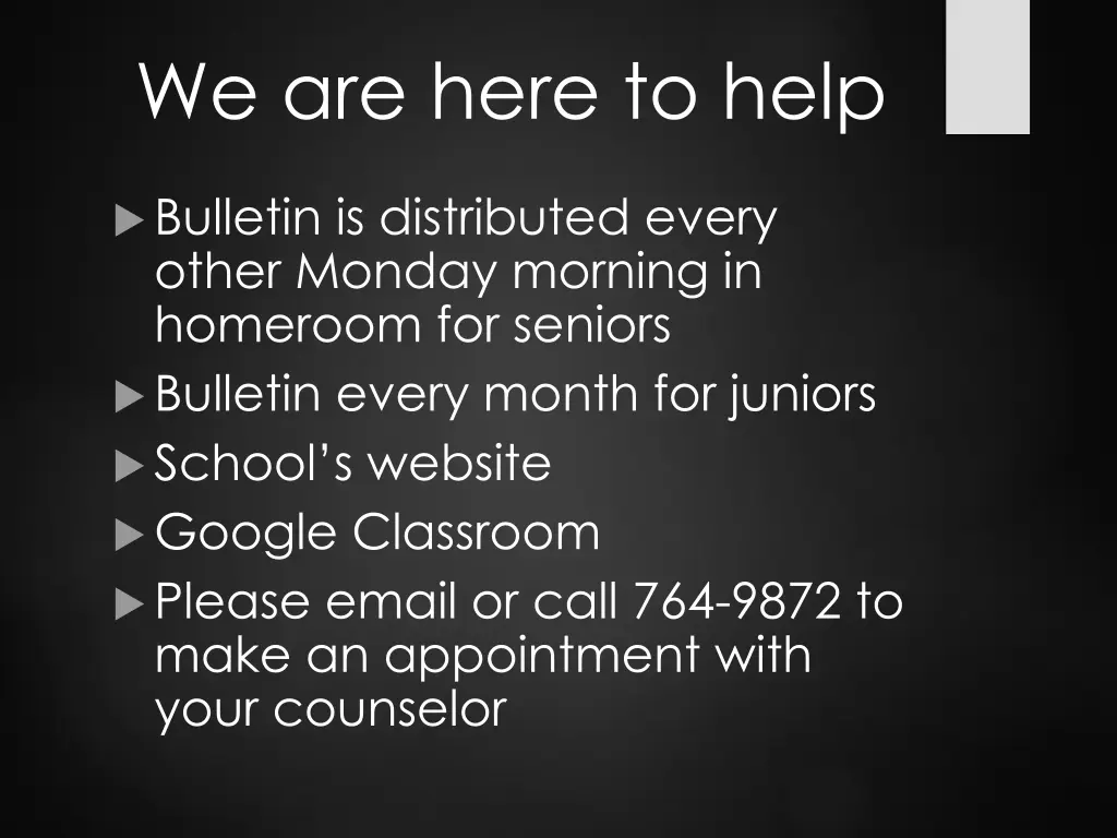 we are here to help