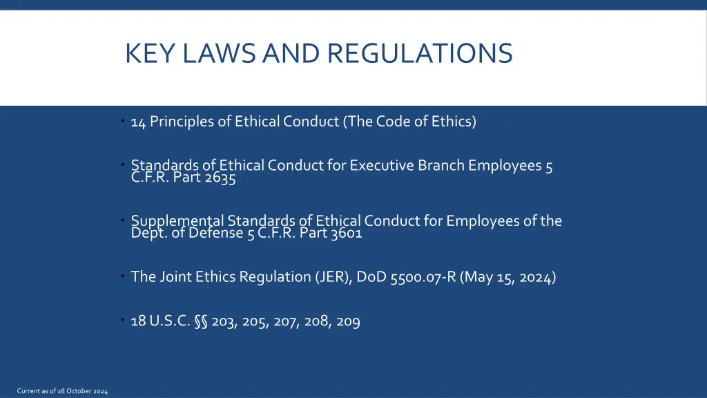 key laws and regulations