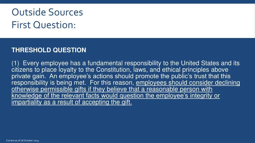 outside sources first question