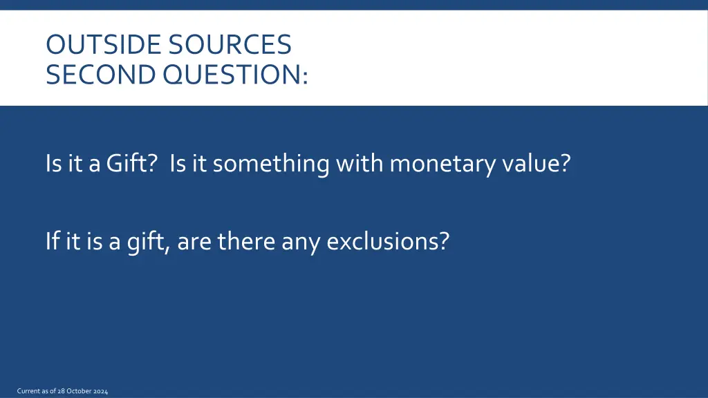outside sources second question