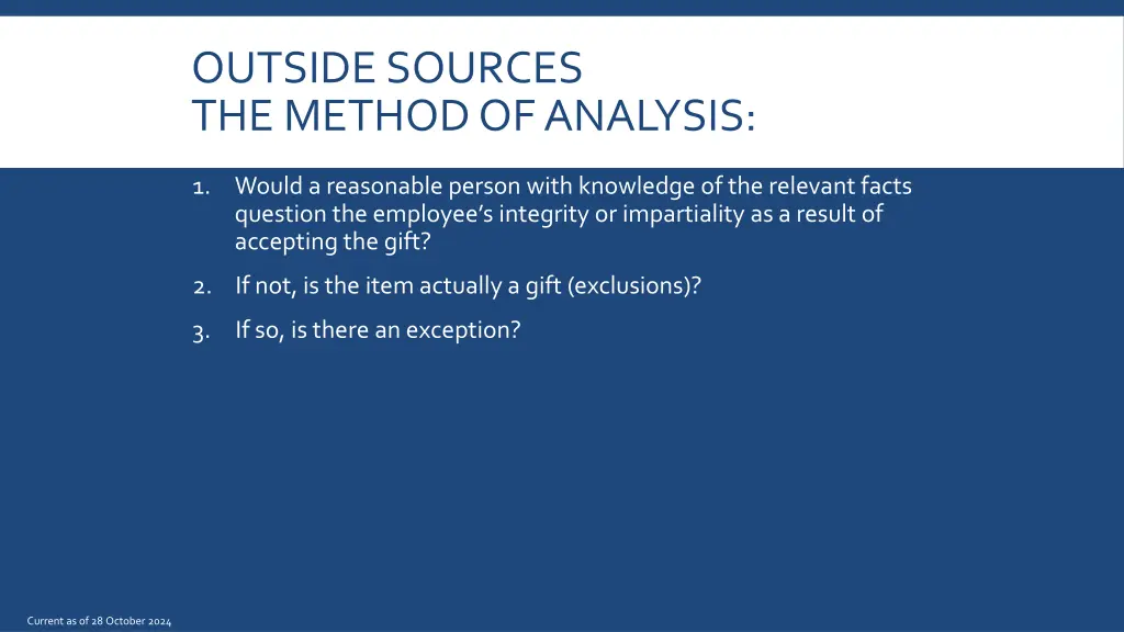 outside sources the method of analysis