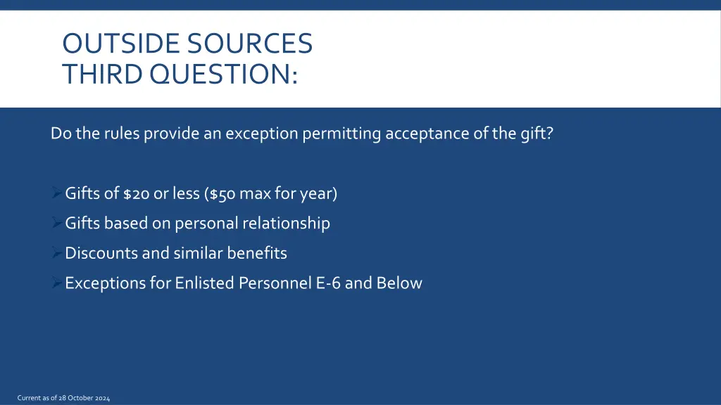 outside sources third question
