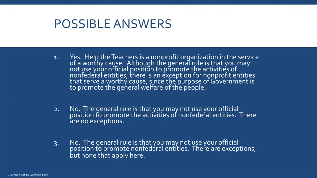 possible answers 2