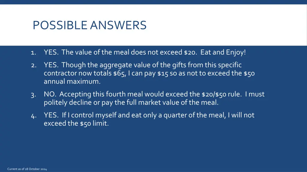 possible answers 4