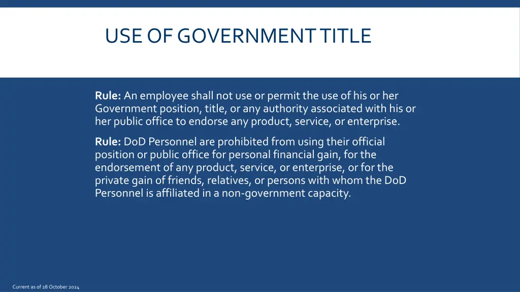 use of government title