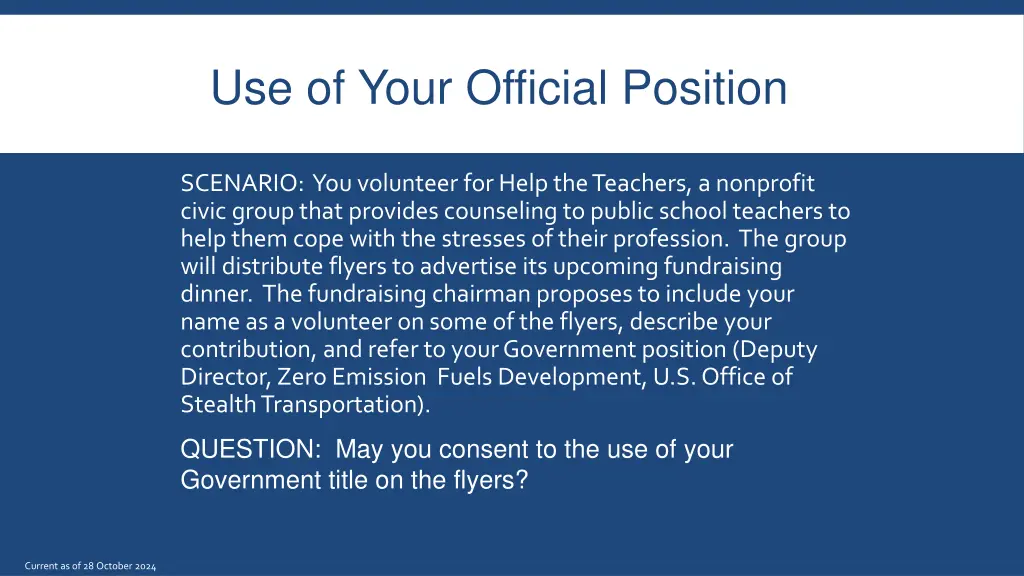 use of your official position 1