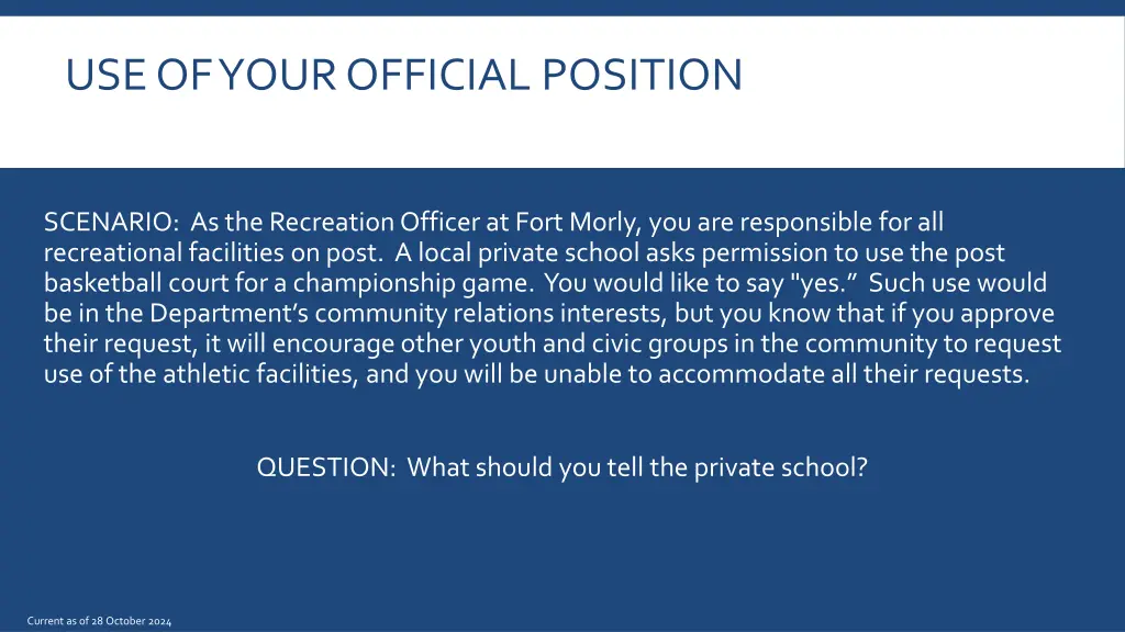 use of your official position 2