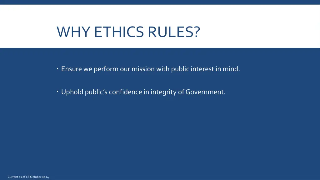 why ethics rules