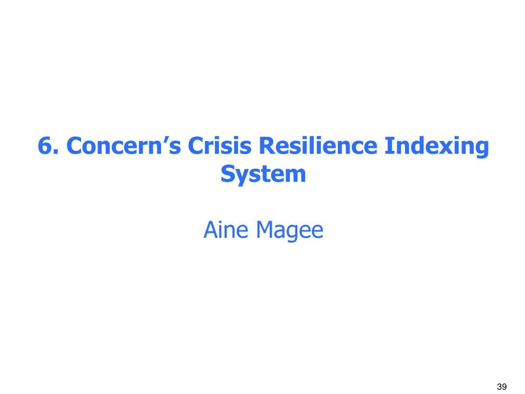 6 concern s crisis resilience indexing system
