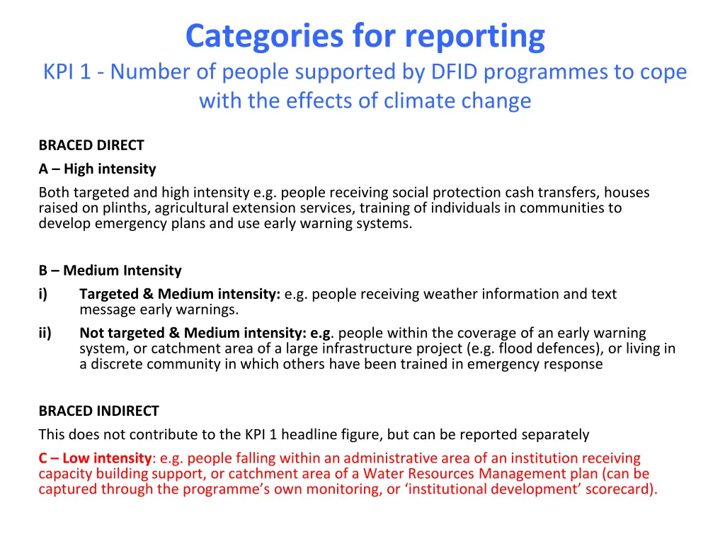 categories for reporting kpi 1 number of people