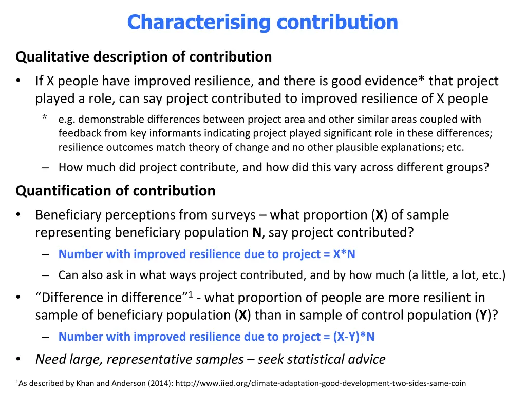 characterising contribution