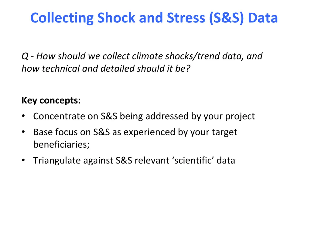 collecting shock and stress s s data