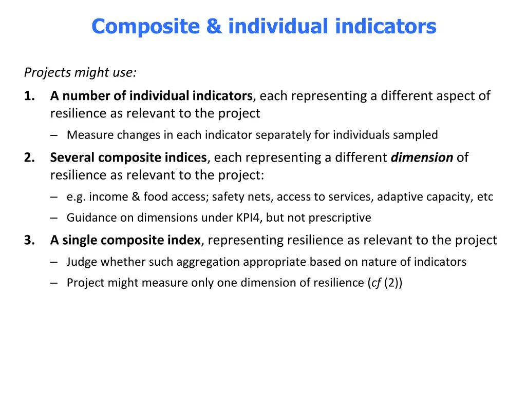 composite individual indicators