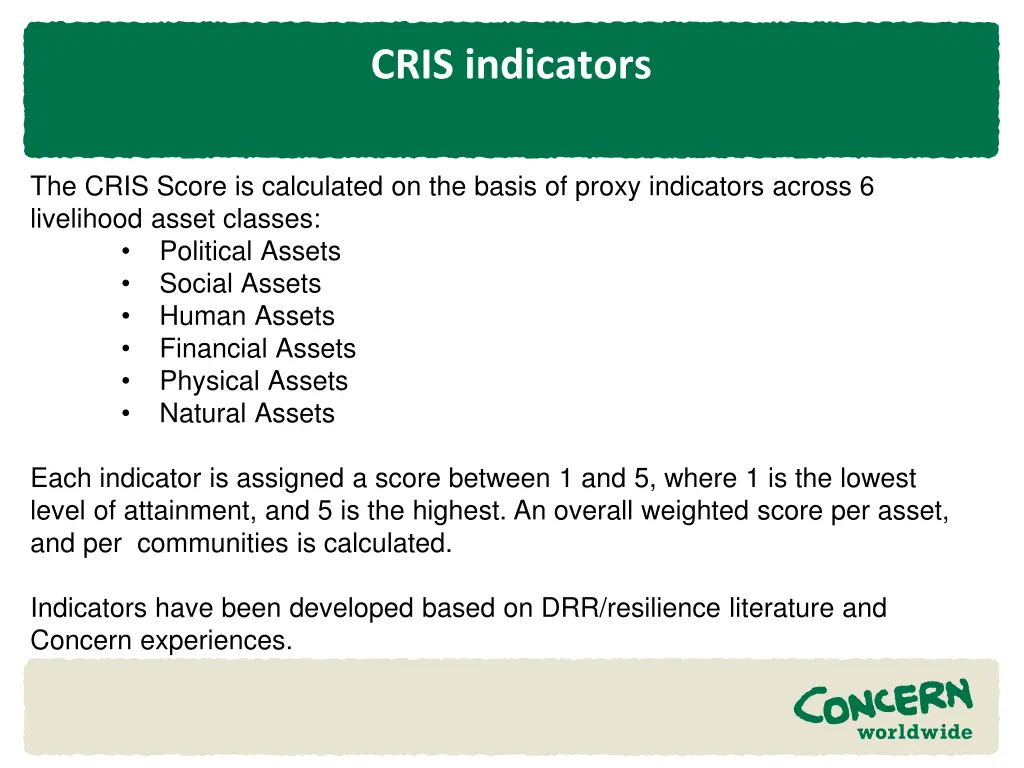 cris indicators